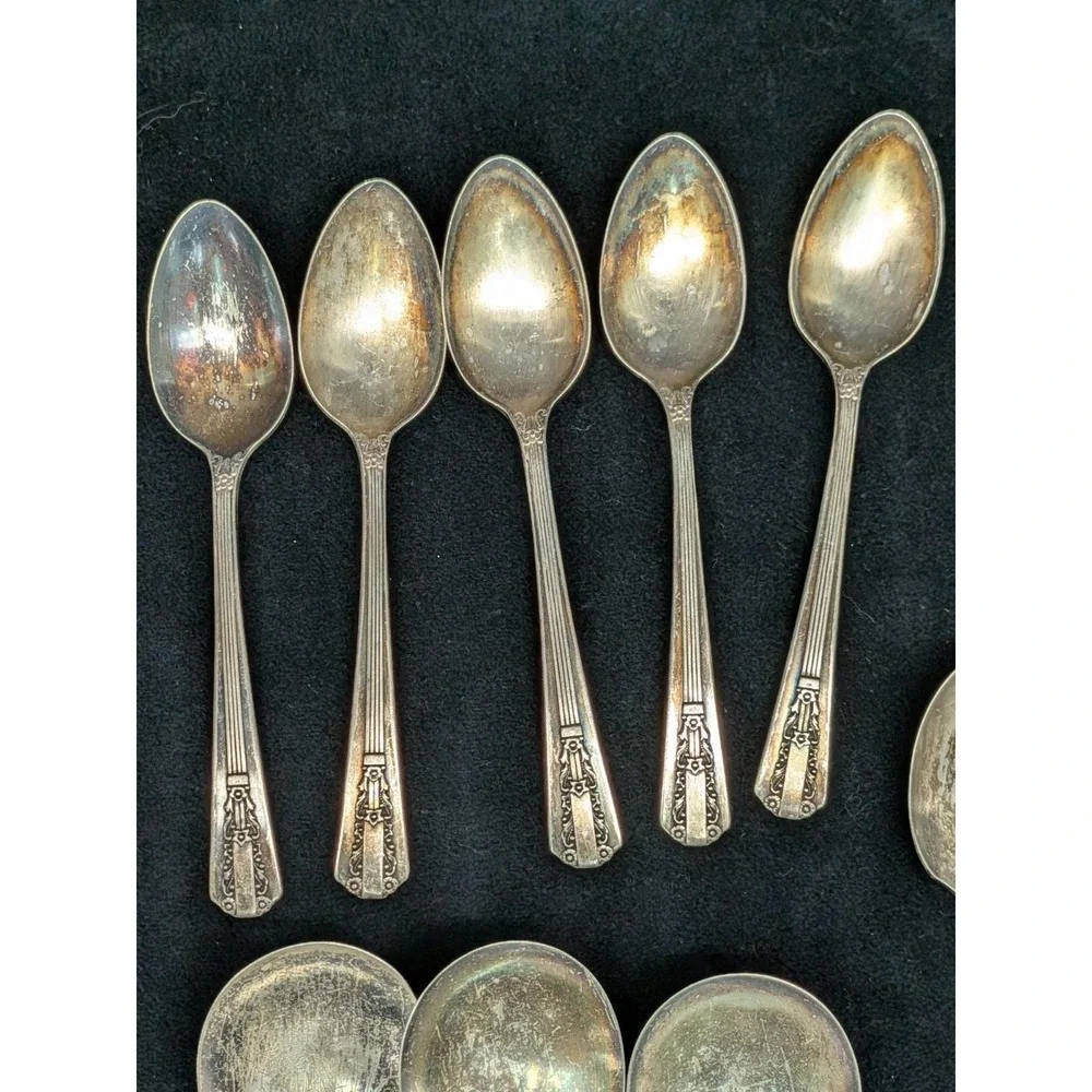 1940s WM Rogers Treasures Sectional Silver Plate Art Deco Silverware 13Pc Oneida